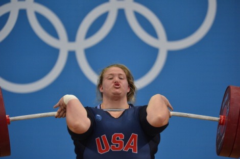 USA' Holley Mangold competes during the